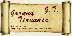 Gorana Tirnanić vizit kartica